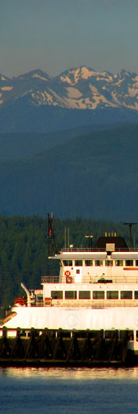 Port Townsend Ferry and Olypmic Mountains